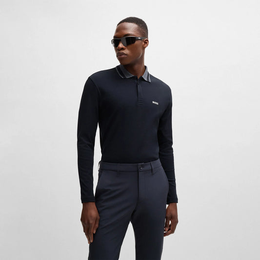 Hugo Boss Plisy 2 L/S Polo Shirt Black