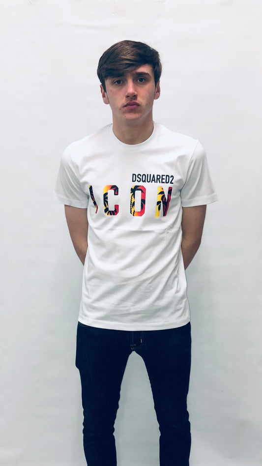 Dsquared Icon Palm Tee Shirt White